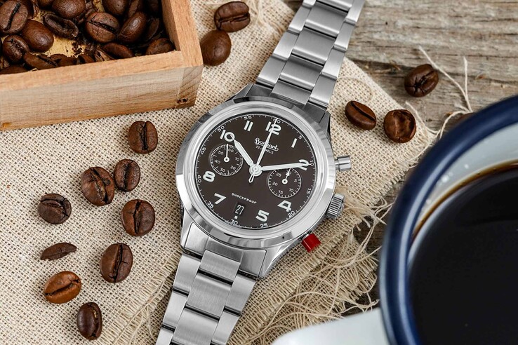 El nuevo reloj 417 ES Mocha Flyback Date también se entrega con brazalete de acero inoxidable (Fuente de la imagen: Hanhart)