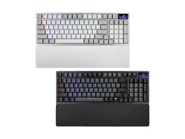 El ROG Azoth 96 HE vendrá en colores blanco y negro con un reposamuñecas desmontable. (Fuente de la imagen: Asus)