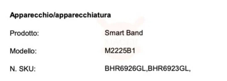 La supuesta Declaración de Conformidad de la Redmi Band 2 en Italia. (Fuente de la imagen: XiaomiToday)