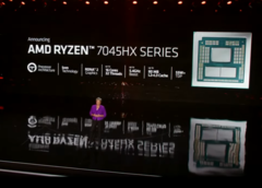 El CEO de AMD presenta en CES 2023 la gama Dragon Range-HX basada en chips para portátiles de entusiastas. (Imagen: Keynote de AMD en CES 2023)