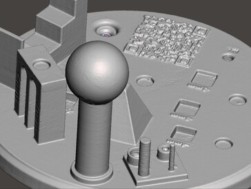Algunos detalles perdidos en el escaneado 3D como se ve con las roscas de los cilindros más pequeños