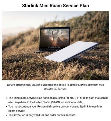 Oferta Mini Roam de Starlink