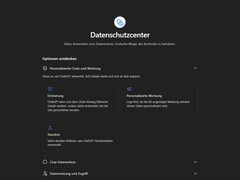 Captura de pantalla del centro de privacidad de ChatGPT en la que se muestran los temas relacionados con la memoria, los anuncios personalizados y la ubicación