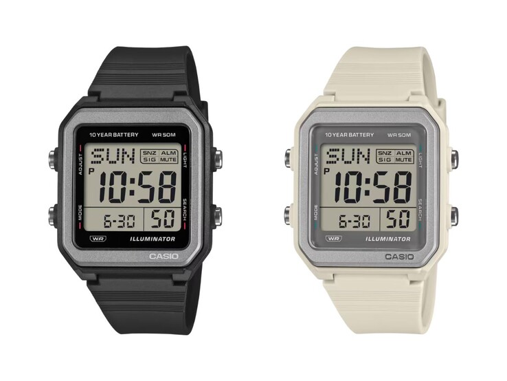 Los relojes Casio W221H-1AV (izquierda) y W221H-8AV (derecha)