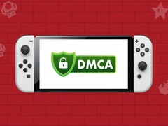 Nintendo Switch OLED mostrando el logotipo DMCA