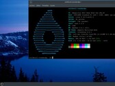 Escritorio OmegaLinux 2026.02.21 con ventana de terminal mostrando la nueva versión base de Arch Linux