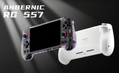 El dispositivo portátil para juegos Anbernic RG 557 estará disponible en dos colores: morado y blanco. (Fuente de la imagen: Anbernic)