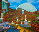 Una imagen que muestra una base en The Planet Crafter, actualmente con un 50 % de descuento en Steam.