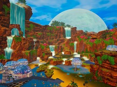 Una imagen que muestra una base en The Planet Crafter, actualmente con un 50 % de descuento en Steam.