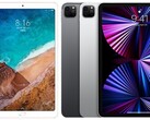 La Mi Pad 4 Plus (L) fue lanzada por Xiaomi en 2018 mientras que Apple actualizó su iPad Pro (R) en 2021. (Fuente de la imagen: Xiaomi/Apple)