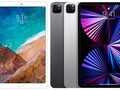 La Mi Pad 4 Plus (L) fue lanzada por Xiaomi en 2018 mientras que Apple actualizó su iPad Pro (R) en 2021. (Fuente de la imagen: Xiaomi/Apple)