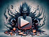 YouTube como entidad maligna (Generado con DALL-E 3)