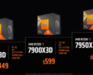 Se podrán adquirir los AMD Ryzen 9 7950X3D y Ryzen 9 7900X3D el 28 de febrero (imagen vía AMD)