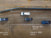 Prueba de remolque Cybertruck vs Ford F-350 vs Rivian R1T (imagen: Tesla)