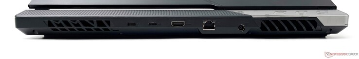 Trasera: Thunderbolt 4, USB 3.2 Gen2 Tipo-C, salida HDMI 2.1, Ethernet 2.5G, entrada DC