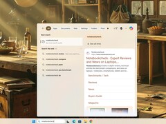 Consulta de Notebookcheck en el cuadro de búsqueda de Windows 11. (Fuente de la imagen: Notebookcheck)