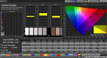 Precisión de color (perfil: Estándar, espacio de color de destino: sRGB)