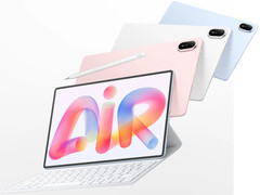 El MatePad Air 2026 tiene un precio a partir de 799 € en la UE. En la imagen: una fotografía promocional en la que se muestran diferentes colores y el accesorio de teclado.