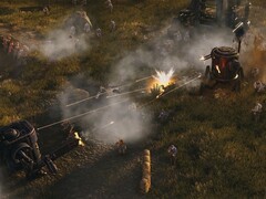Una imagen en la que aparecen varios mechas de Iron Harvest, actualmente a la venta en Steam.