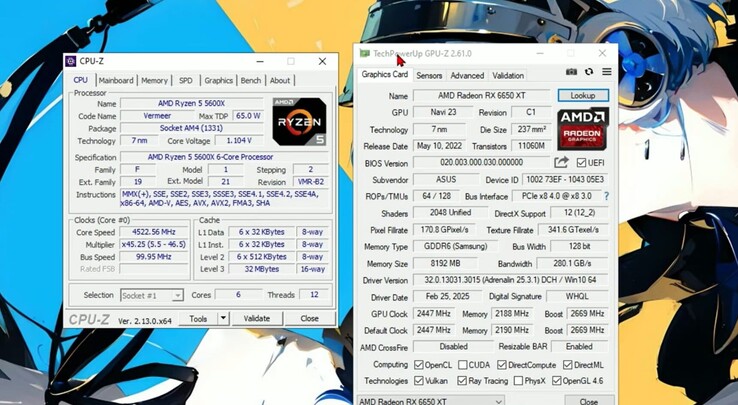 Sistema de pruebas con Ryzen 5 5600X y Radeon RX 6650 XT para pruebas de rendimiento del emulador de PS5