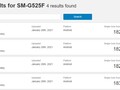 Listado de Geekbench Samsung SM-G525F (Fuente: Geekbench Browser)