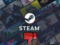 Fondo de Steam con el símbolo del pulgar hacia abajo debajo (Fuente de la imagen: Valve con modificaciones)