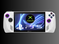 Consola portátil Xbox con el logotipo de PS5 (Fuente de la imagen:, Asus, Microsoft Xbox Gaming, Sony PlayStation)
