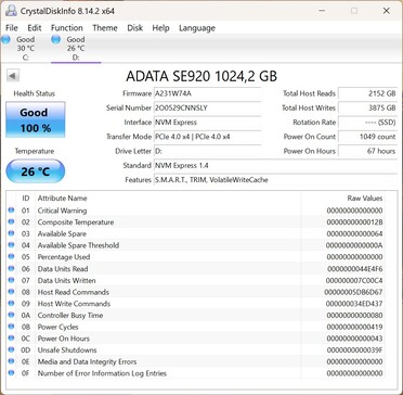 El ADATA SE920 es compatible con PCIe 4.0 x4