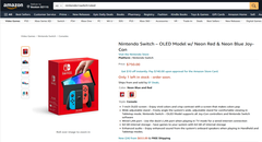 El OLED de Switch ya está en el mercado... aunque con salvedades. (Fuente: Amazon)