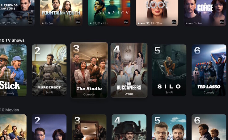 Apple tvOS 26 presenta programas y películas con nuevos carteles artísticos. (Fuente de la imagen: Apple)