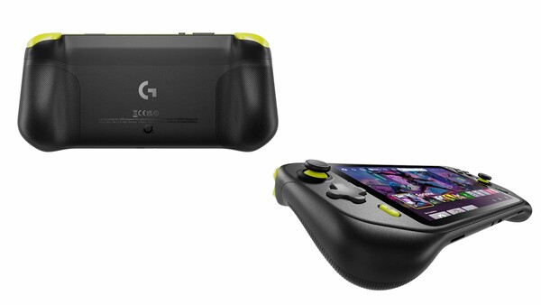 El Logitech G Cloud negro tiene gatillos y botones de hombro de color amarillo neón. (Fuente de la imagen: Logitech)