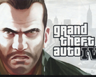 Una imagen en primer plano de Niko Belić junto al logotipo de GTA IV (fuente de la imagen: Rockstar Games)