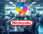 Imagen de Office en la que se ven los logotipos de Microsoft Copilot y Nintendo