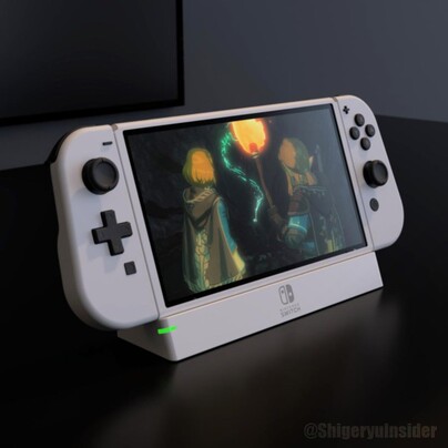 Render de Nintendo Switch Pro hecho por un fan. (Fuente de la imagen: Shigeryu vía @LeakyPandy)