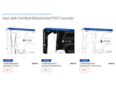 Una captura de pantalla de las consolas PlayStation 5 reacondicionadas certificadas de Sony en PlayStation Direct