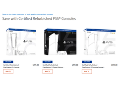 Una captura de pantalla de las consolas PlayStation 5 reacondicionadas certificadas de Sony en PlayStation Direct