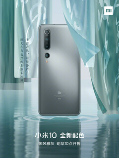 Elegant Grey Xiaomi Mi 10. (Image source: Xiaomi)