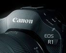 Un primer plano de la Canon EOS R1. 