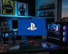 El logotipo de PlayStation se ve en el monitor de un PC de juegos