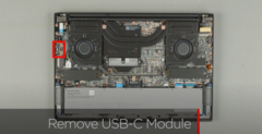 El interior del Lenovo ThinkPad P1 Gen 8 (fuente de la imagen: canal de YouTube de soporte de Lenovo).