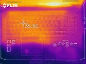 Mapa de calor de la parte superior del dispositivo en reposo