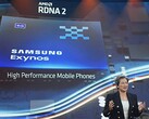 AMD mRDNA 2 en el próximo Samsung Exynos aparentemente supera a la última GPU Mali incluso bajo ralentización. (Fuente de la imagen: keynote de AMD en Computex 2021)