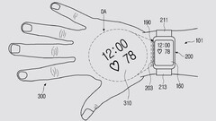 El nuevo concepto de reloj-proyector. (Fuente: Samsung vía USPTO)