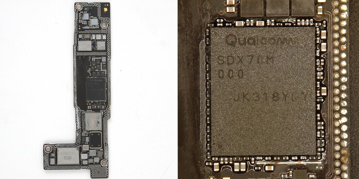 iFixit aísla el módem X70 de la serie 15 del iPhone. (Fuente: Shahram Mokhtari vía Twitter/X)