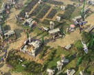 Una imagen que muestra una ciudad en Age of Mythology: Retold.