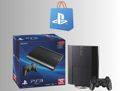 Logotipo de PlayStation Store sobre la consola PS3 (Fuente de la imagen: PlayStation Blog con modificaciones)