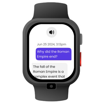 Pinwheel Watch utiliza el chatbot PinwheelGPT AI, seguro para los niños, para responder a preguntas sobre el mundo, que pueden ser supervisadas a distancia por los padres. (Fuente de la imagen: Pinwheel)