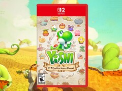 Se muestra el juego Yoshi y el Libro Misterioso para Switch 2 físico