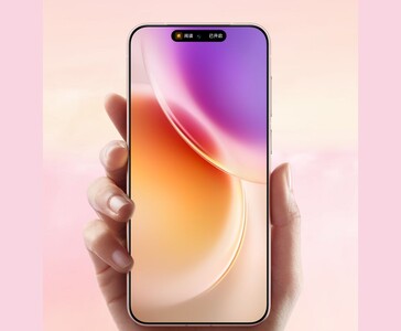 Vista frontal del smartphone Vivo X300 con biseles delgados y pantalla de vivos degradados sostenido en la mano (Fuente de la imagen: Vivo)
