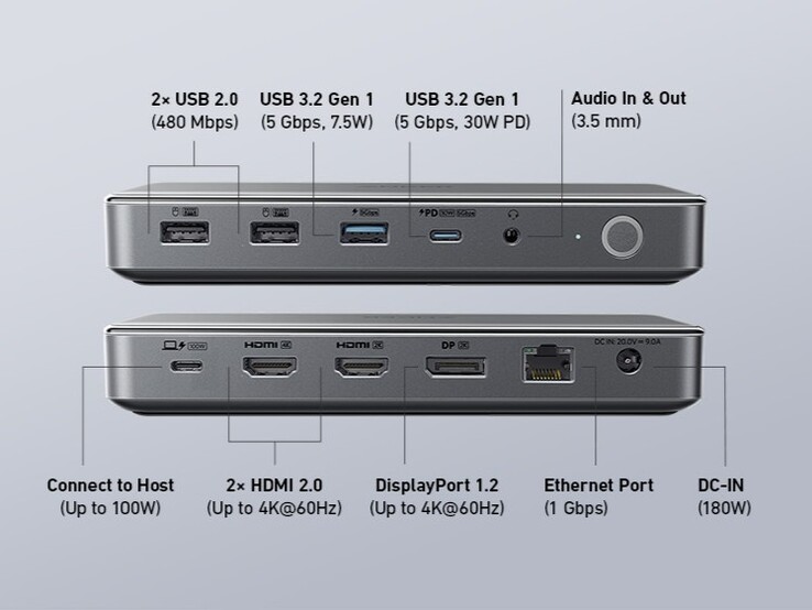 La estación de acoplamiento USB-C Anker 564 (10 en 1). (Fuente de la imagen: Anker)